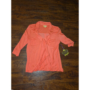 Princess Vera Wang Salmon shirt blouse NWT medium